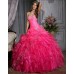 Ярко - розовое бальное платье